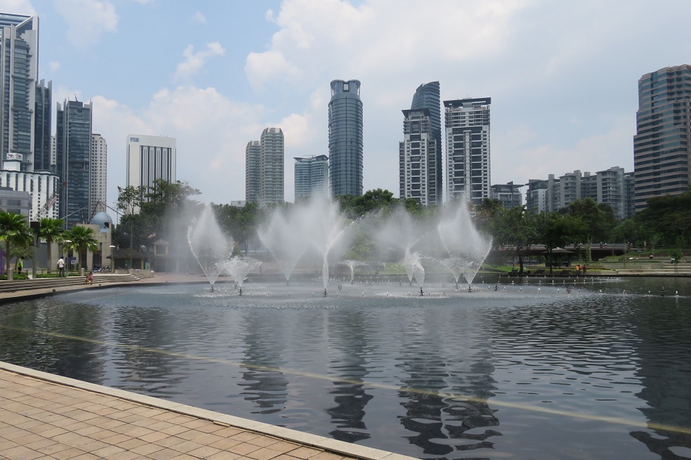 シンガポール2016-KLCC公園の噴水