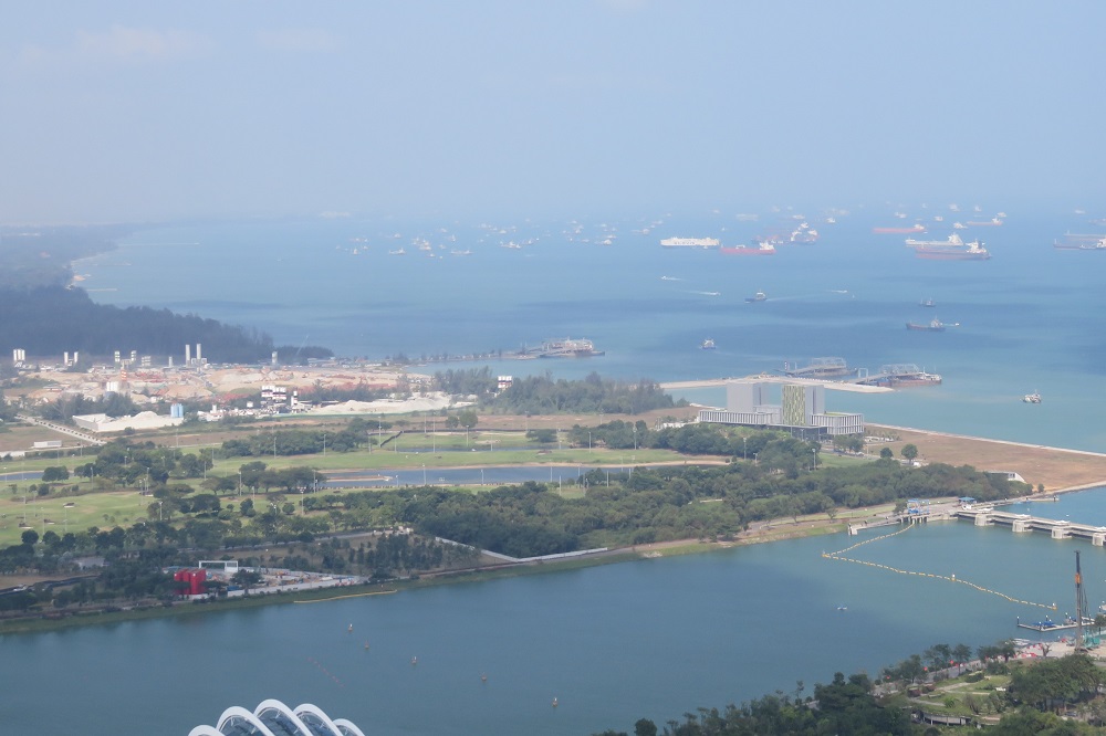 シンガポール2016-マリーナベイサンズ57Fガーデンズバイザベイ方面1