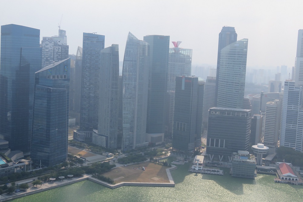 シンガポール2016-マリーナベイサンズ57Fダウンタウン方面